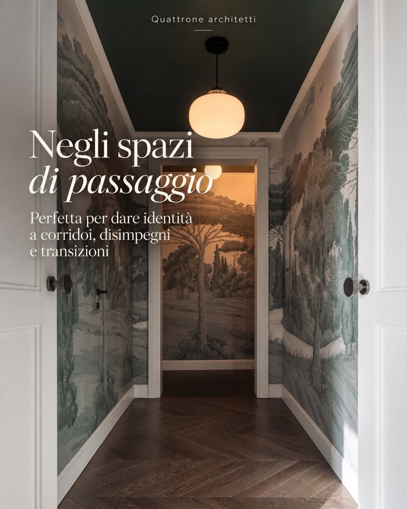 Carta da parati nel corridoio: trasformare gli spazi di passaggio