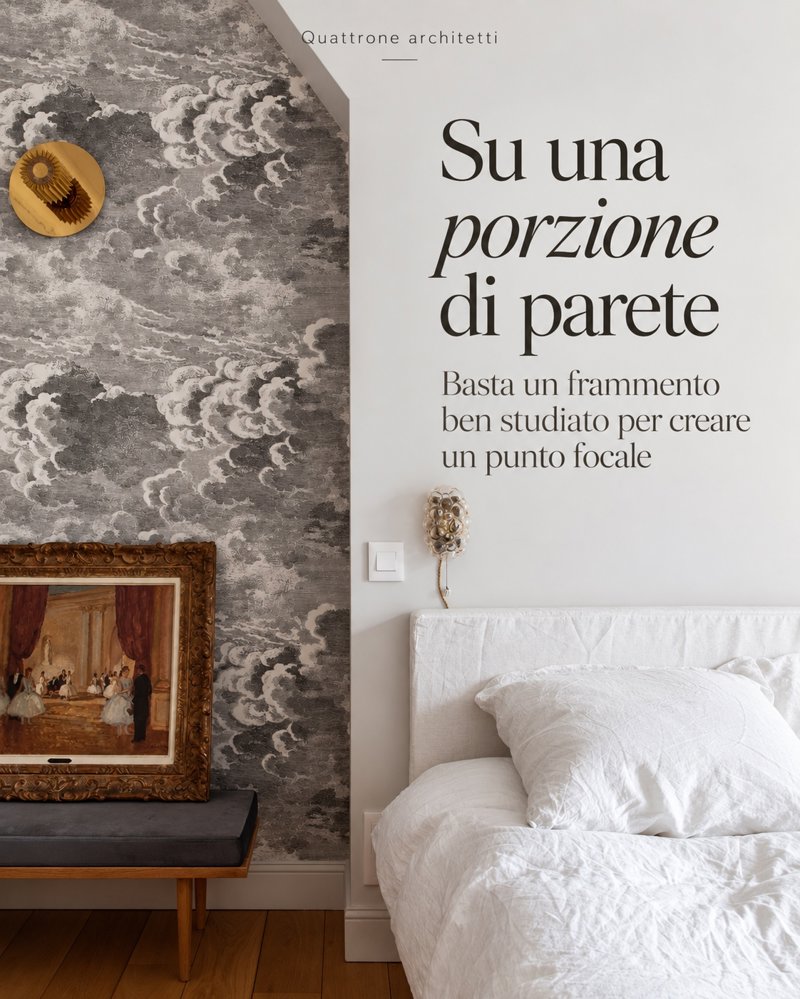 Carta da parati su una porzione di parete: idee per la camera da letto