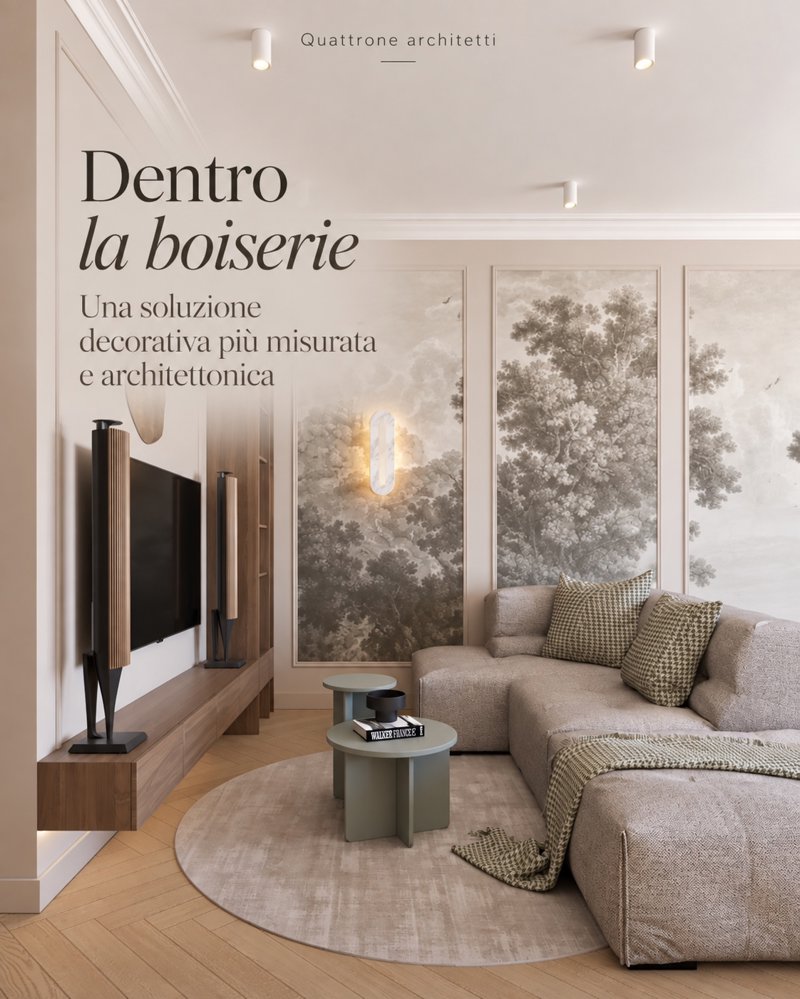 Carta da parati dentro la boiserie: una soluzione decorativa raffinata